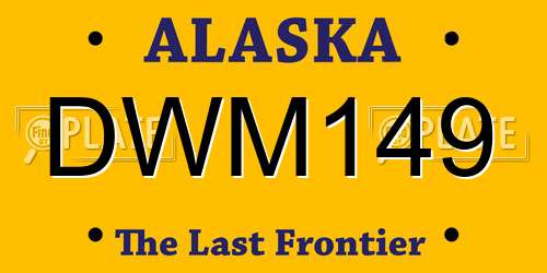DWM149 Alaska License Plate