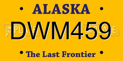 DWM459 Alaska License Plate