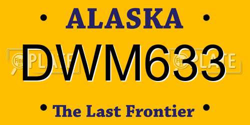 DWM633 Alaska License Plate