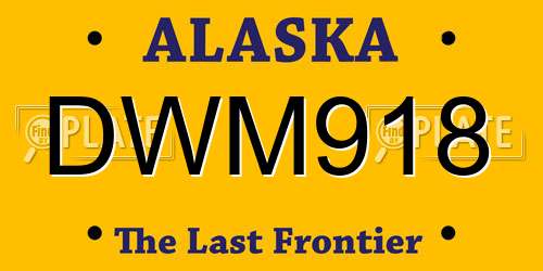 DWM918 Alaska License Plate