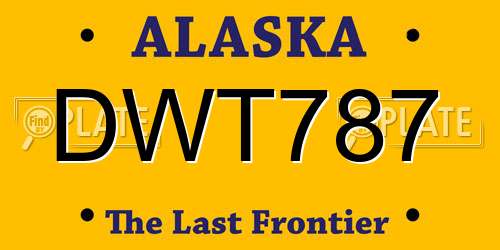 DWT787 Alaska License Plate