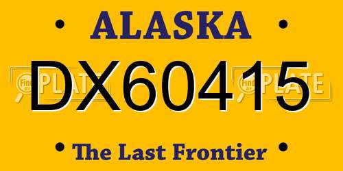 DX60415 Alaska License Plate