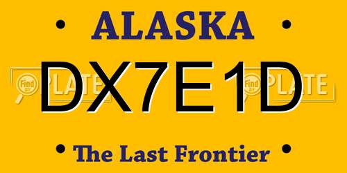 DX7E1D Alaska License Plate