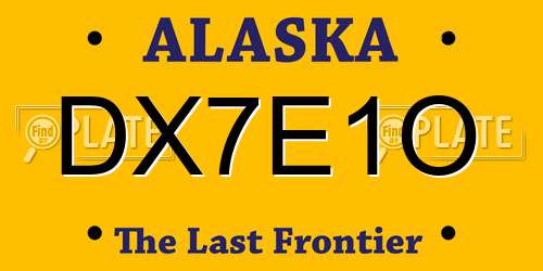 DX7E1O Alaska License Plate