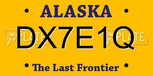 DX7E1Q Alaska License Plate