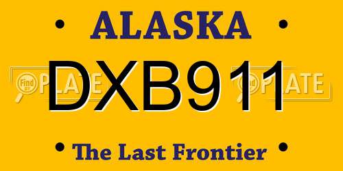 DXB911 Alaska License Plate