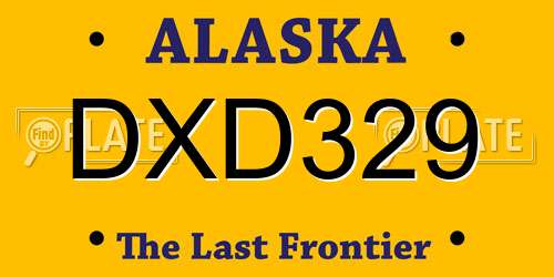 DXD329 Alaska License Plate