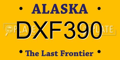 DXF390 Alaska License Plate