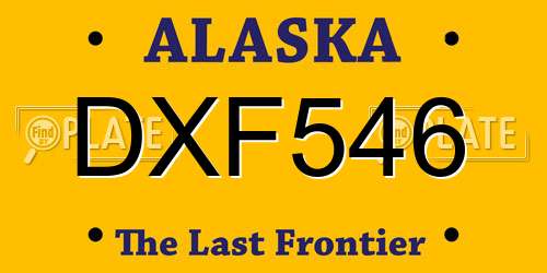 DXF546 Alaska License Plate