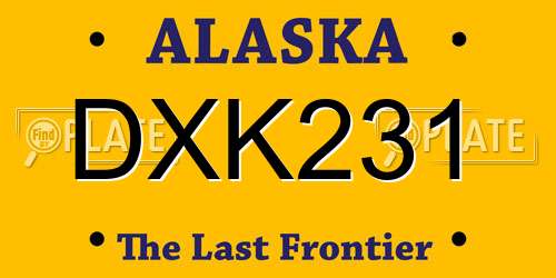DXK231 Alaska License Plate