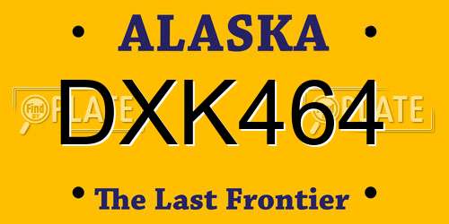 DXK464 Alaska License Plate