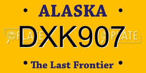 DXK907 Alaska License Plate