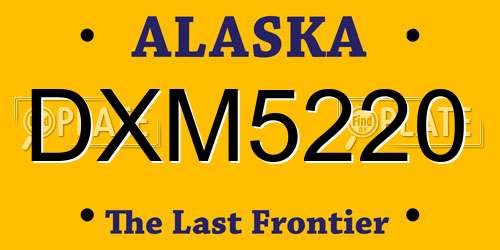 DXM5220 Alaska License Plate