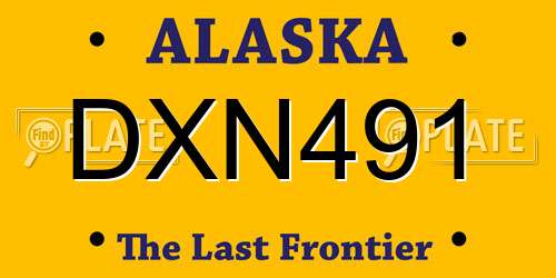 DXN491 Alaska License Plate