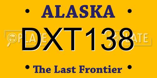 DXT138 Alaska License Plate