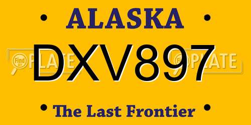 DXV897 Alaska License Plate