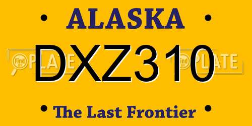 DXZ310 Alaska License Plate