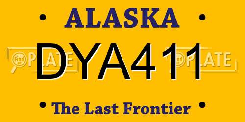 DYA411 Alaska License Plate