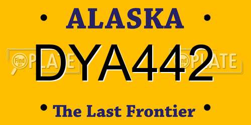 DYA442 Alaska License Plate