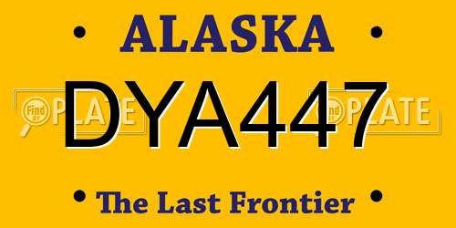 DYA447 Alaska License Plate