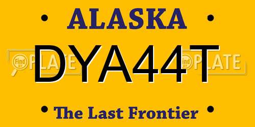 DYA44T Alaska License Plate