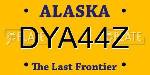 DYA44Z Alaska License Plate