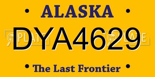 DYA4629 Alaska License Plate