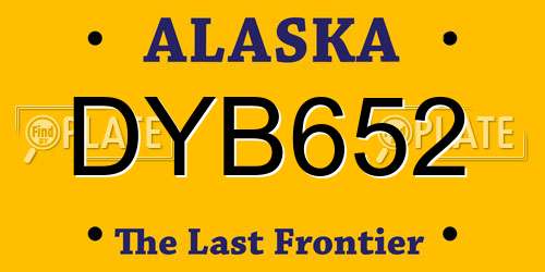 DYB652 Alaska License Plate