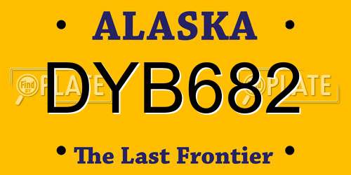 DYB682 Alaska License Plate
