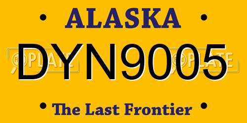 DYN9005 Alaska License Plate