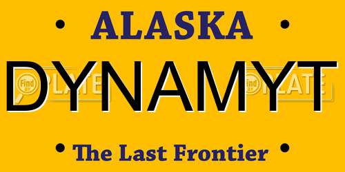 DYNAMYT Alaska License Plate
