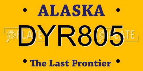 DYR805 Alaska License Plate