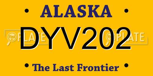 DYV202 Alaska License Plate