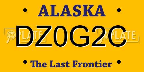 DZ0G2C Alaska License Plate