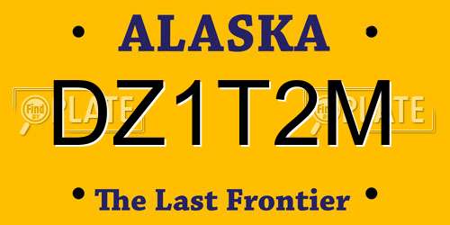 DZ1T2M Alaska License Plate