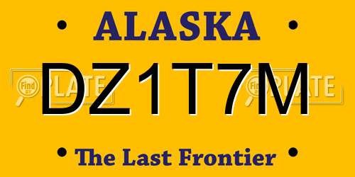DZ1T7M Alaska License Plate