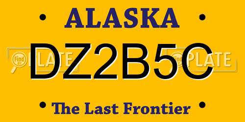 DZ2B5C Alaska License Plate