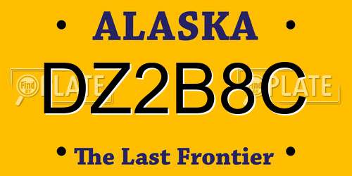 DZ2B8C Alaska License Plate