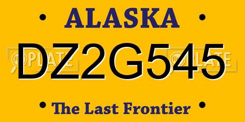 DZ2G545 Alaska License Plate