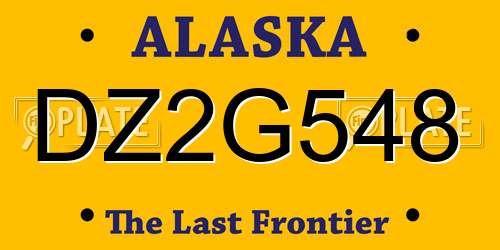 DZ2G548 Alaska License Plate