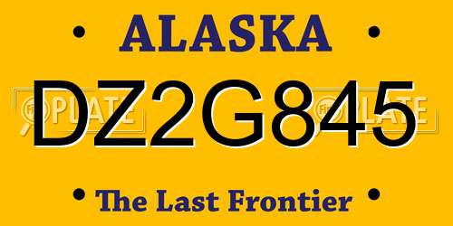 DZ2G845 Alaska License Plate