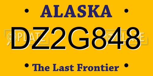 DZ2G848 Alaska License Plate