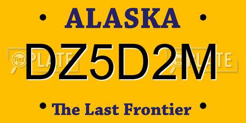 DZ5D2M Alaska License Plate