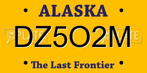 DZ5O2M Alaska License Plate