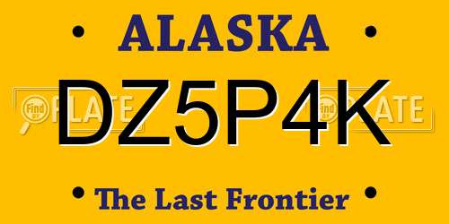 DZ5P4K Alaska License Plate