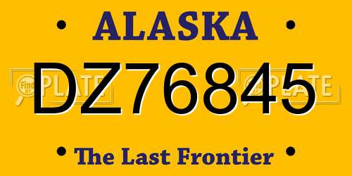 DZ76845 Alaska License Plate