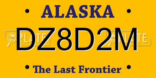 DZ8D2M Alaska License Plate