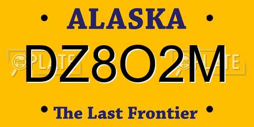 DZ8O2M Alaska License Plate