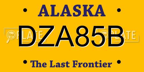 DZA85B Alaska License Plate
