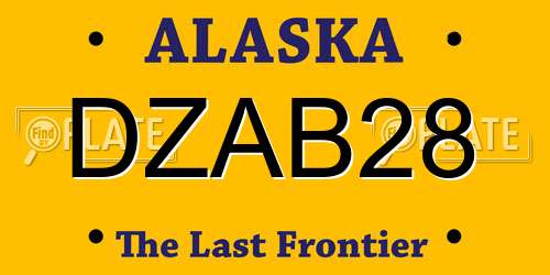 DZAB28 Alaska License Plate